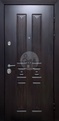 стальная дверь с двусторонней отделкой мдф черного цвета-ДВ-1279