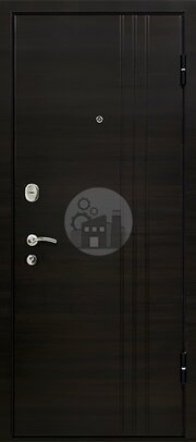 стальная дверь с отделкой черным мдф и мдф-шпоном-ДВ-1281