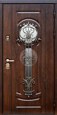 Входная дверь с терморазрывом и стеклом, отделка МДФ винорит-ДВ-1836